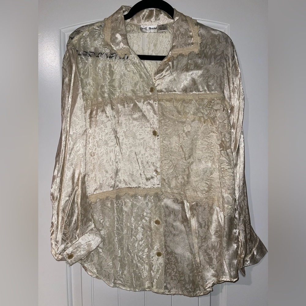 Vintage Spell Bound Lace Button Down